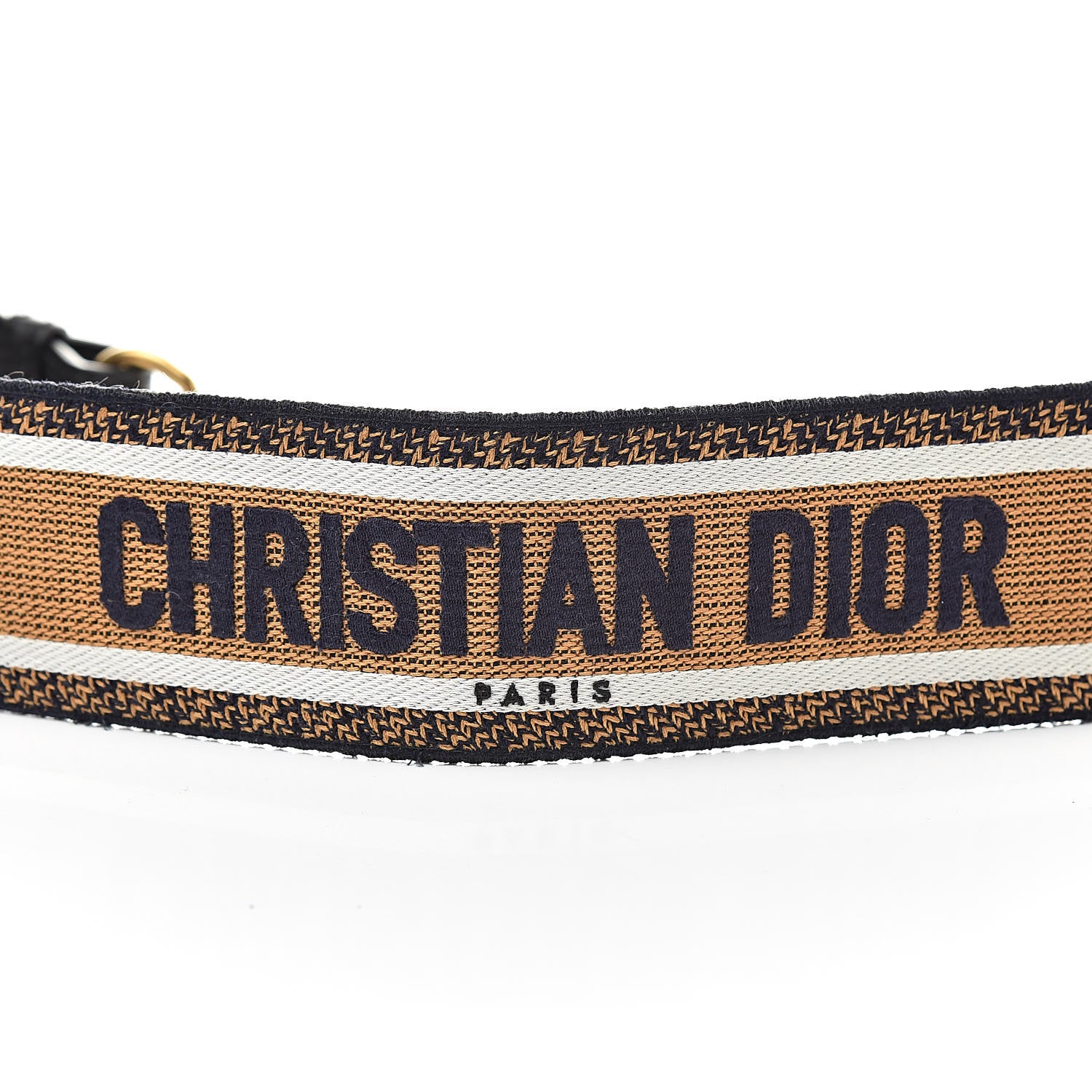 Christian Dior Canvas Embroidered Shoulder Strap Chocolate Multicolor 3 of 5