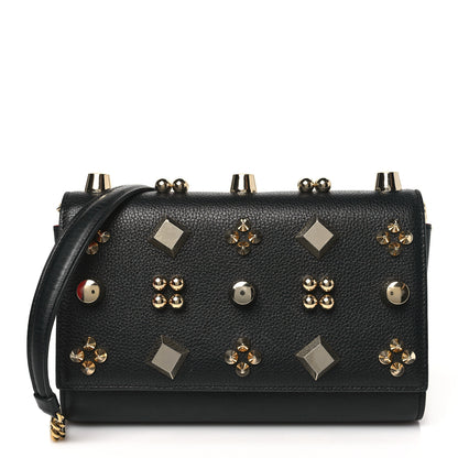 Christian Louboutin Calfskin Spikes Empire Paloma Clutch Black 1 of 11