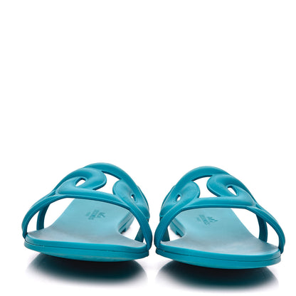 Hermes Rubber Aloha Sandals 40 Bleu Vif 2 of 8