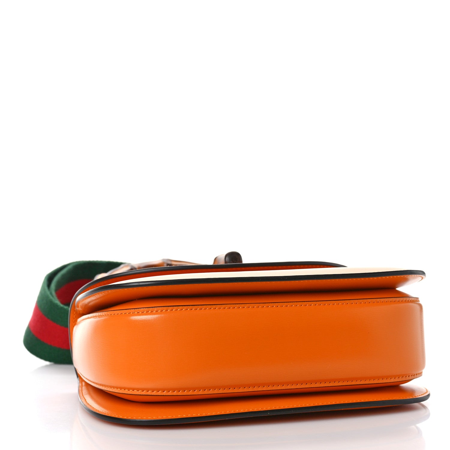 Gucci Boarded Dyana Lux Calfskin Web Small Bamboo 1947 Top Handle Bag Marigold Yellow 5 of 9
