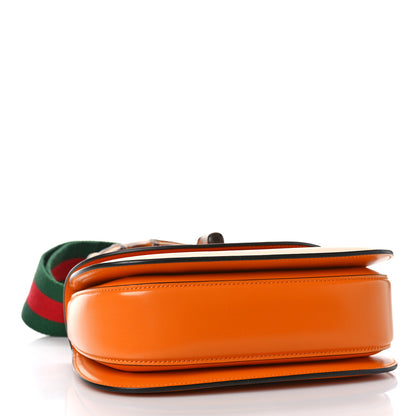 Gucci Boarded Dyana Lux Calfskin Web Small Bamboo 1947 Top Handle Bag Marigold Yellow 5 of 9