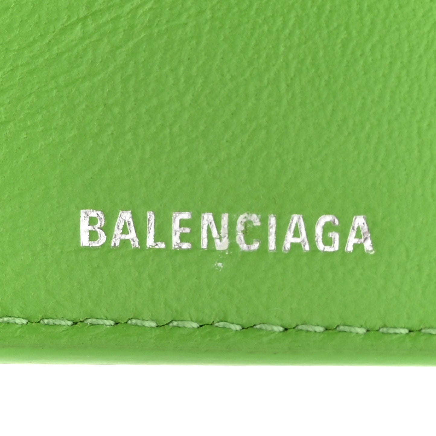 Calfskin Logo Everyday Mini Wallet Green Pink