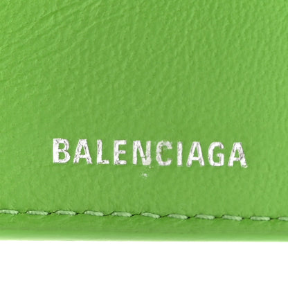 Balenciaga Calfskin Logo Everyday Mini Wallet Green Pink 7 of 13
