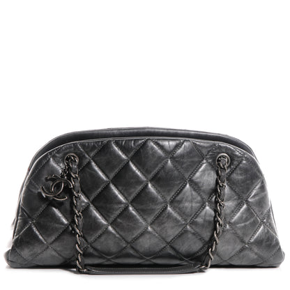 Chanel Aged Calfskin Medium Just Mademoiselle Metallic Grey 1 of 9