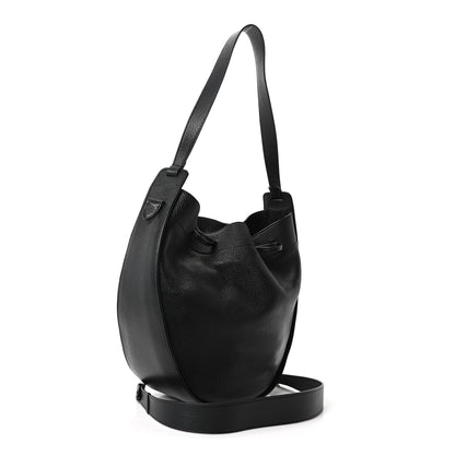 The Row Grained Calfskin Drawstring Pouch Black 3 of 9