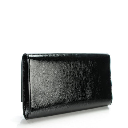 Saint Laurent Textured Patent Monogram Large Belle De Jour Clutch Black 3 of 7