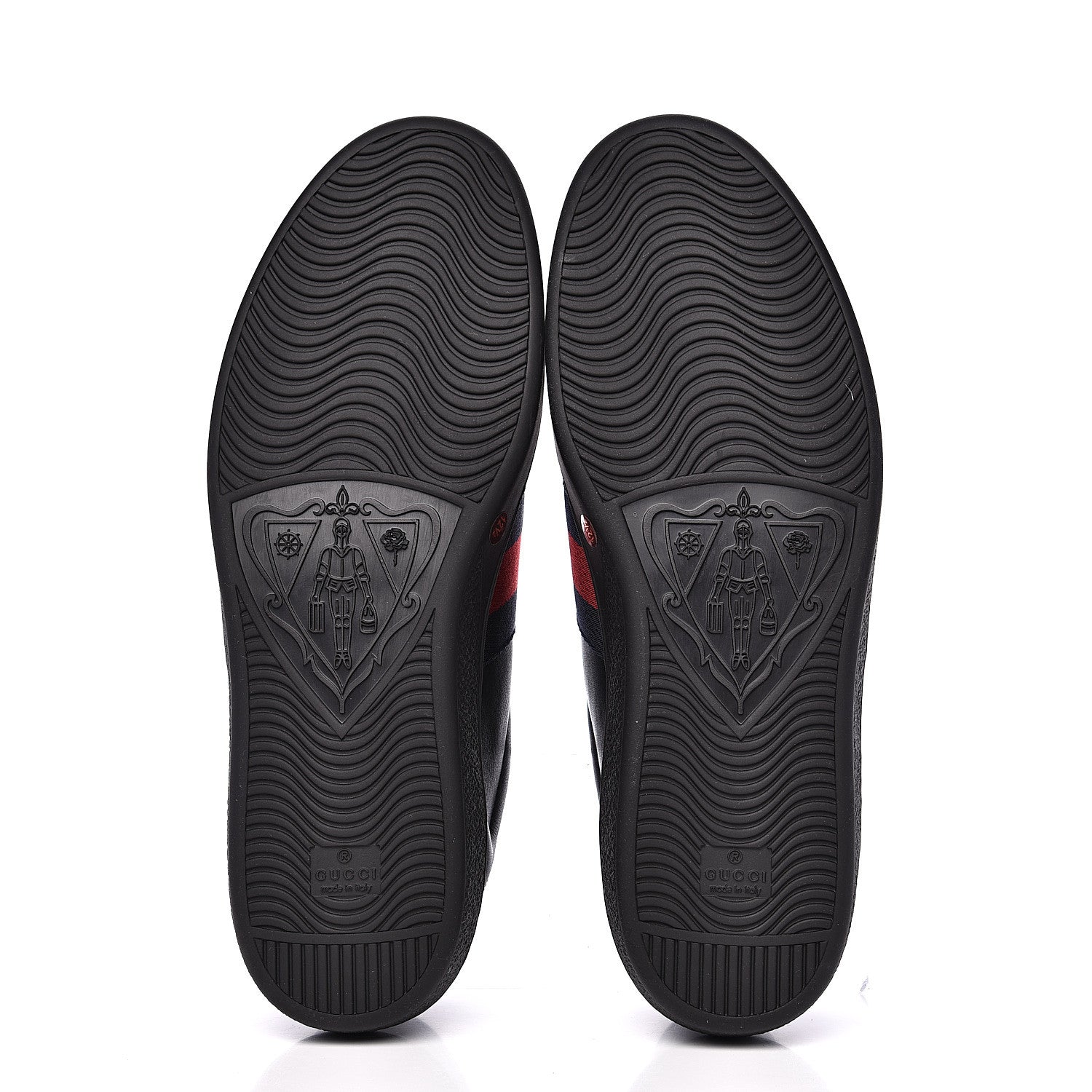 Gucci Calfskin Web Bee Embroidered Mens Ace Sneakers 12.5 Black 5 of 11