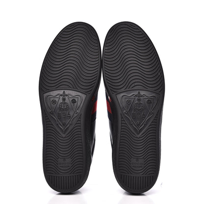 Gucci Calfskin Web Bee Embroidered Mens Ace Sneakers 12.5 Black 5 of 11