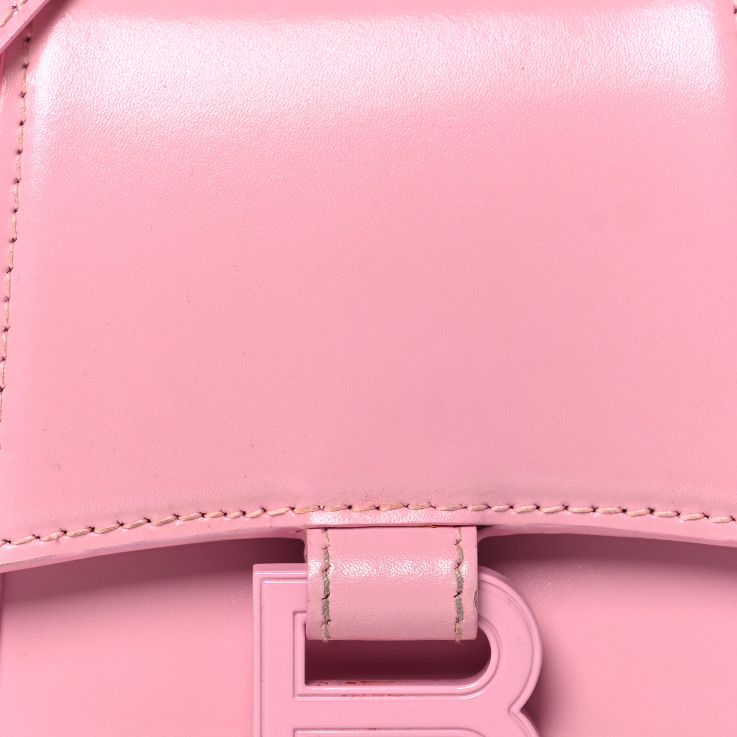 Balenciaga Shiny Box Calfskin Tonal B Hourglass Top Handle Bag XS Candy Pink 8 of 12