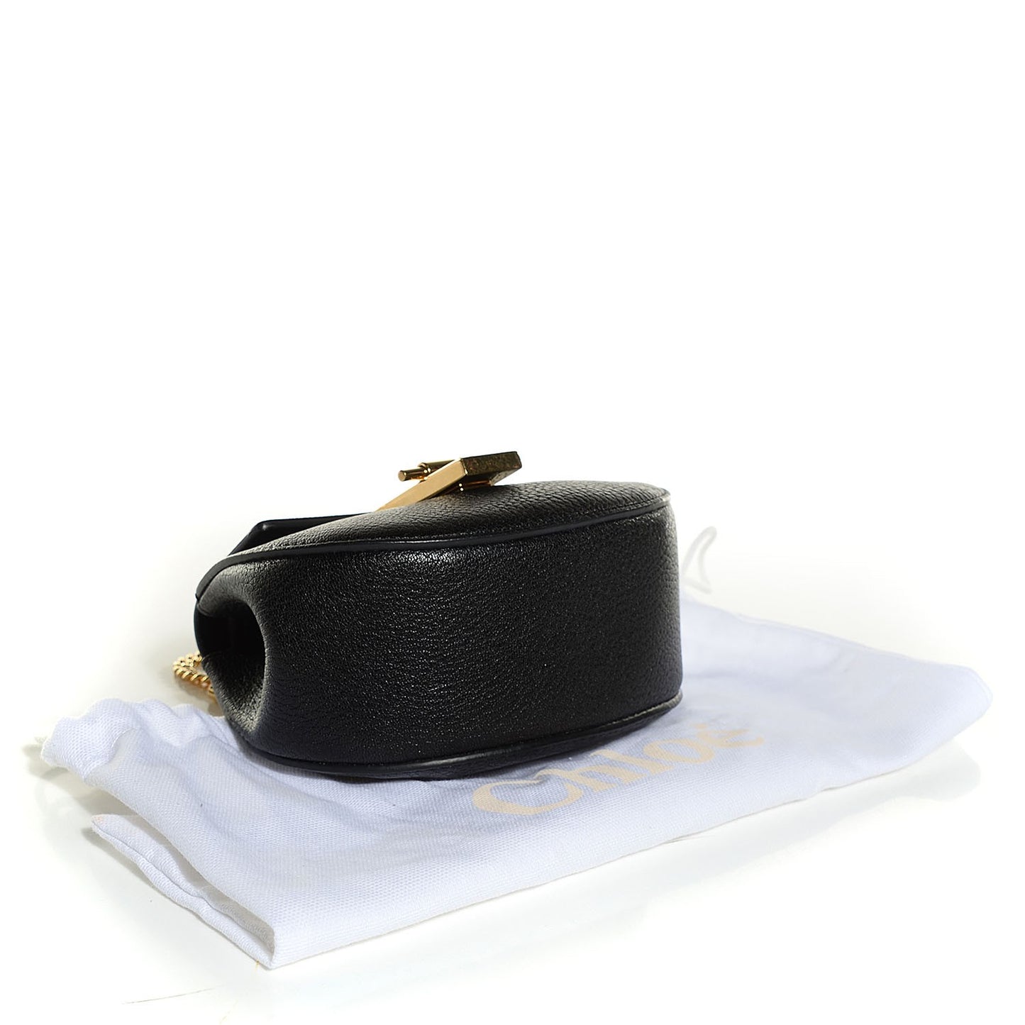 Grained Lambskin Nano Drew Shoulder Bag Black