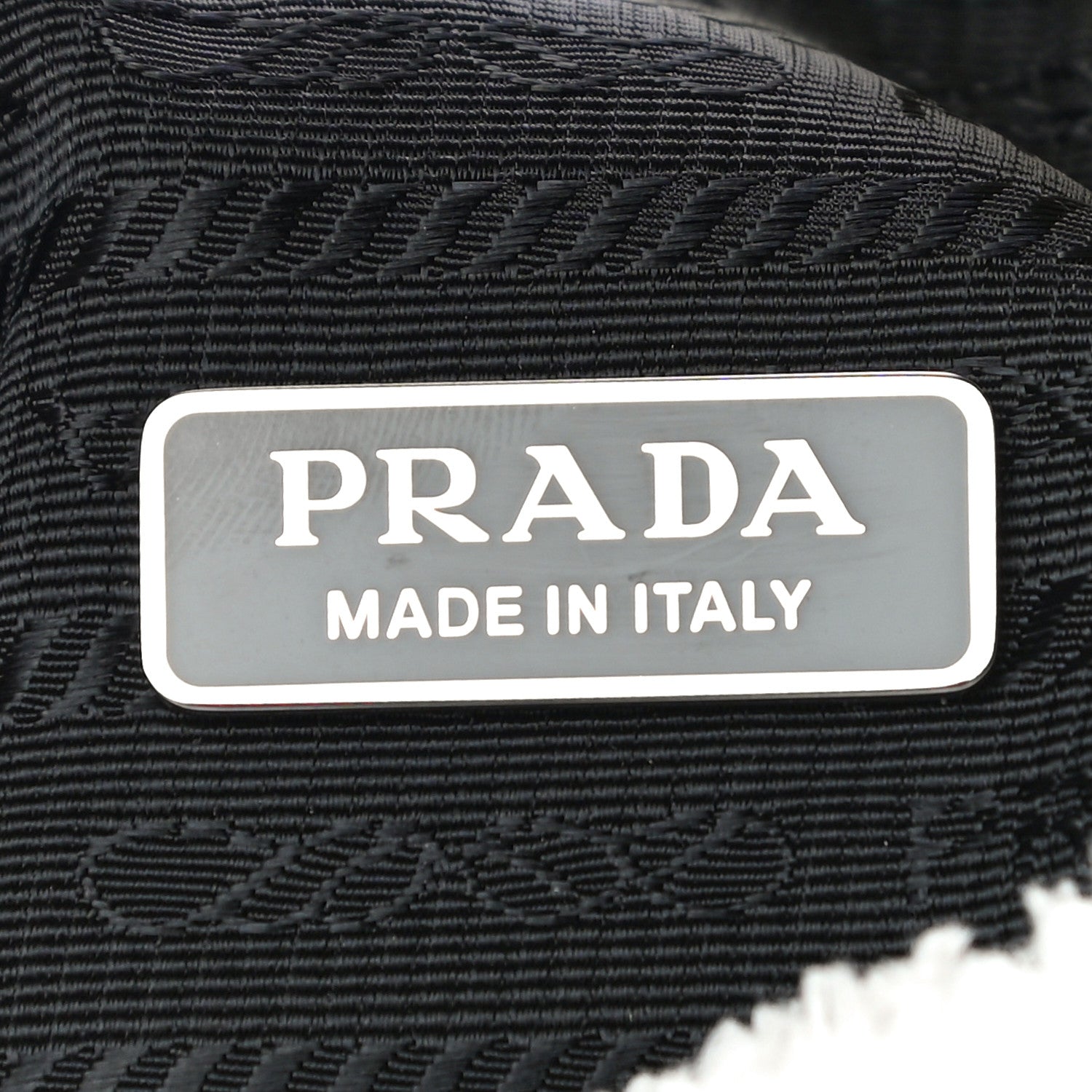 Prada Terry Cloth Mini Re-Edition 2000 Bag White Black 6 of 10