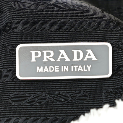 Prada Terry Cloth Mini Re-Edition 2000 Bag White Black 6 of 10