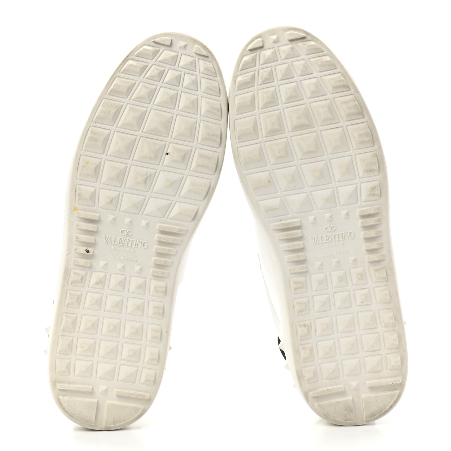 Calfskin VLTN Rockstud Open Sneakers 36 White