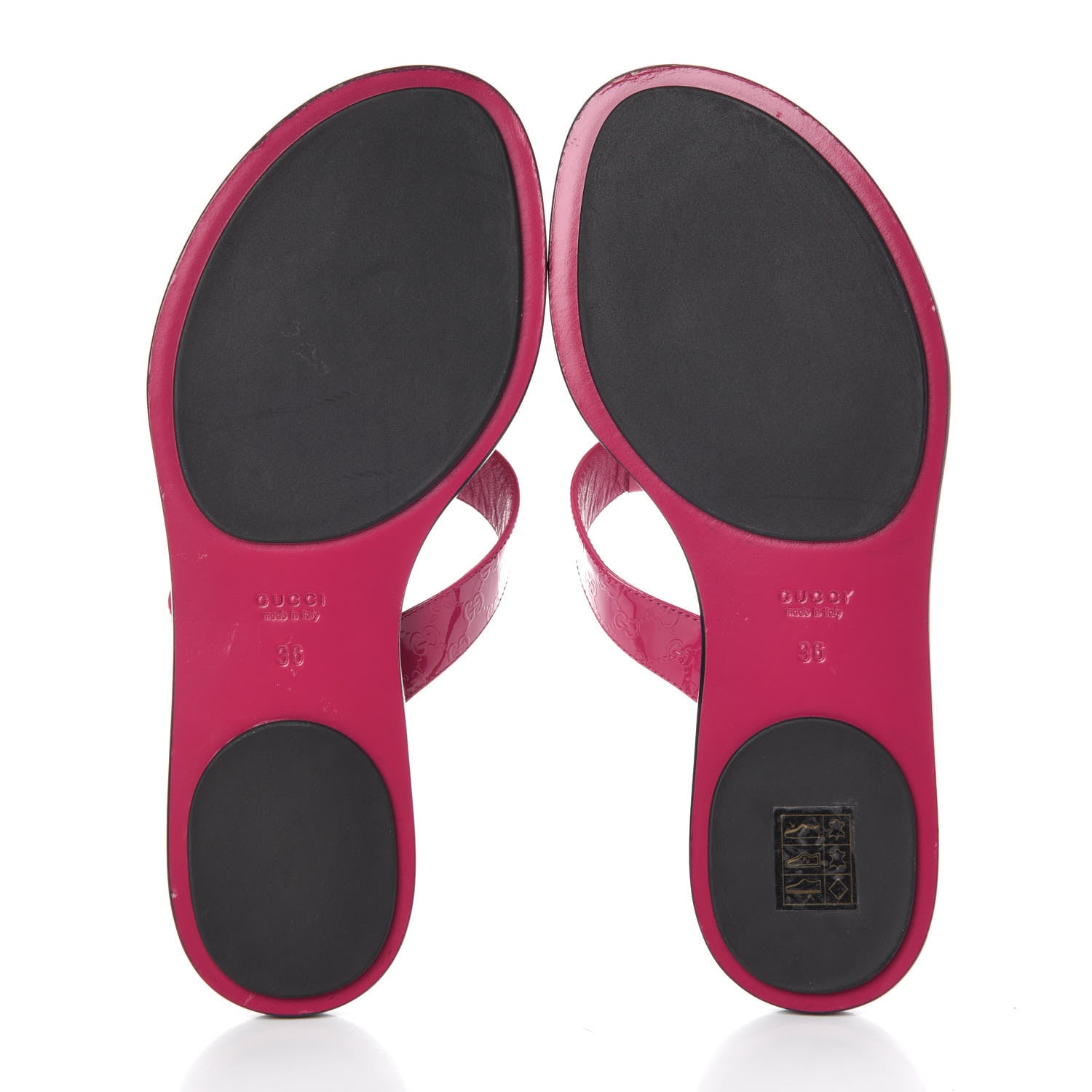 Gucci Patent Microguccissima Interlocking G Thong Sandals 36 Bright Bougainvillea 7 of 11