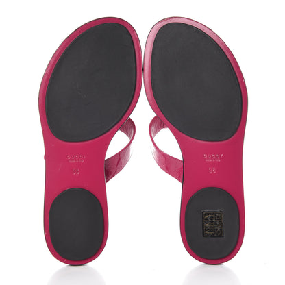 Gucci Patent Microguccissima Interlocking G Thong Sandals 36 Bright Bougainvillea 7 of 11