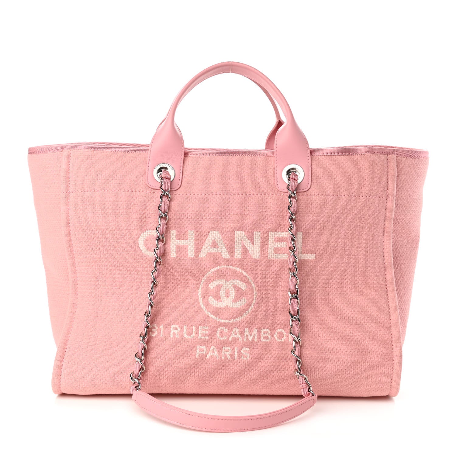 Chanel Mixed Fibers Medium Deauville Tote Pink 3 of 12