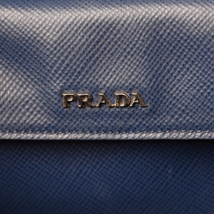 Prada Saffiano Cuir Medium Double Handle Tote Bluette 9 of 28
