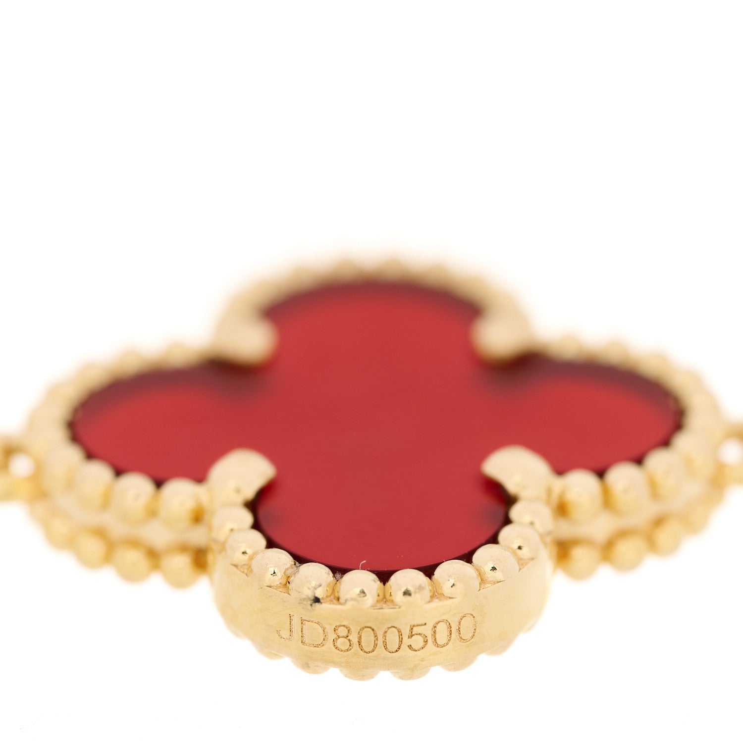 Van Cleef & Arpels 18K Yellow Gold Carnelian 5 Motifs Vintage Alhambra Bracelet 5 of 7