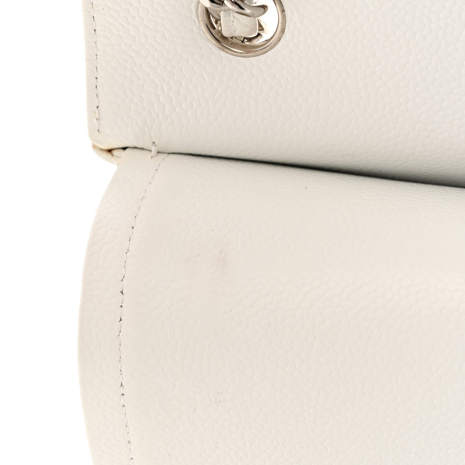 Chanel Caviar Quilted Jumbo Double Flap White 16 of 20