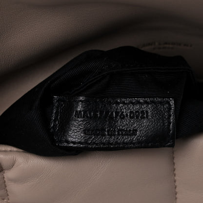 Saint Laurent Lambskin Quilted Small Loulou Puffer Monogram Chain Satchel Dark Beige 7 of 11