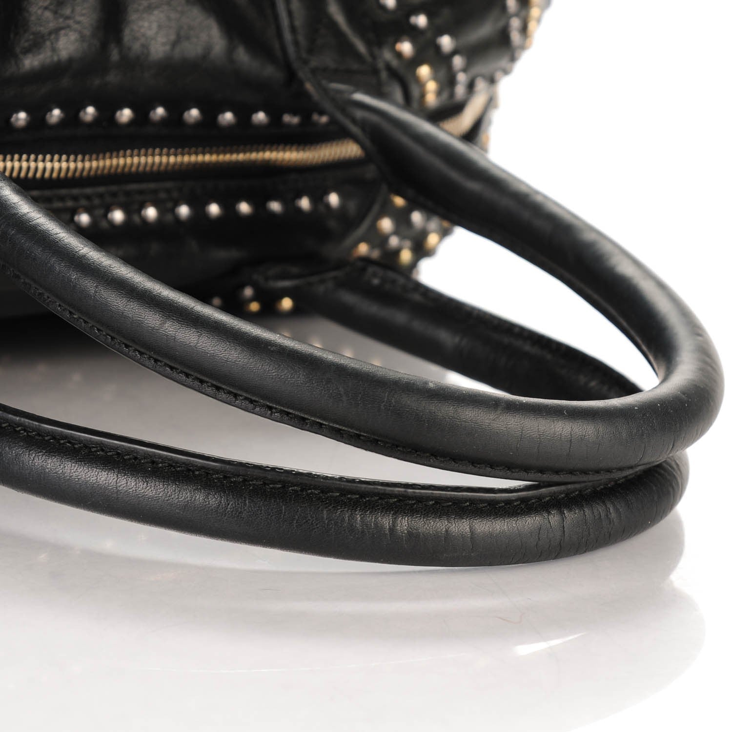 Saint Laurent Calfskin Studded Sac Y Rock Black 10 of 12