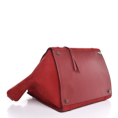 Celine Nubuck Medium Phantom Luggage Red 4 of 7