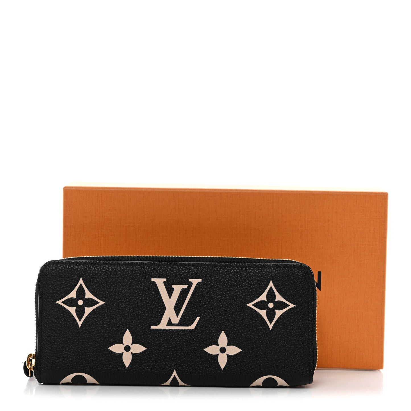 Empreinte Monogram Giant Clemence Wallet Black Beige