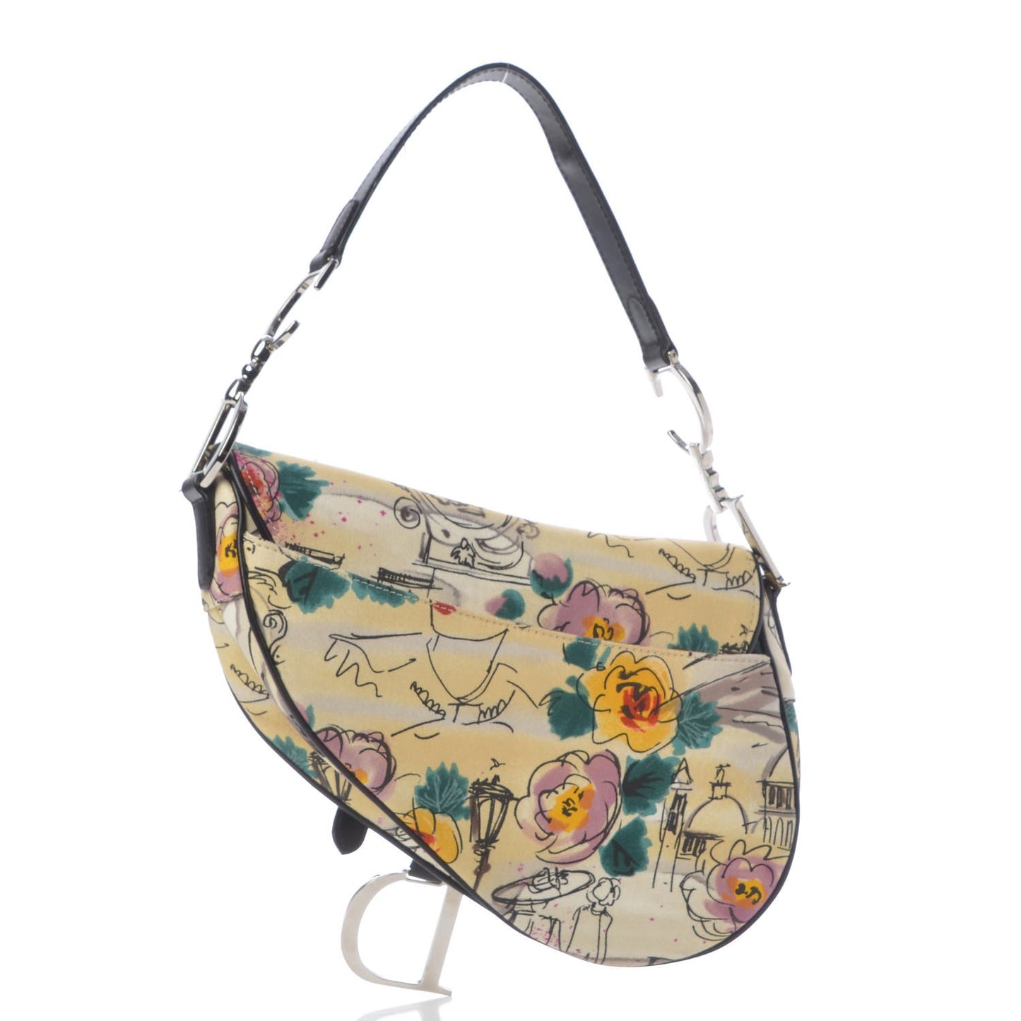 Canvas Paris 50s Saddle Bag Multicolor