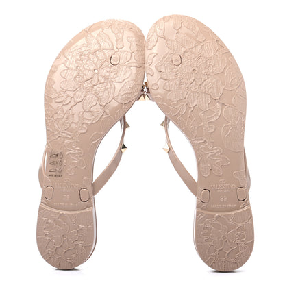 Valentino Garavani PVC Jelly Rockstud Bow Thong Sandals 39 Poudre 5 of 7