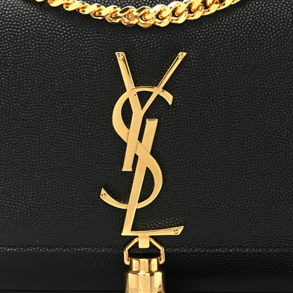 Saint Laurent Grain De Poudre Small Classic Monogram Kate Tassel Satchel Black 7 of 9