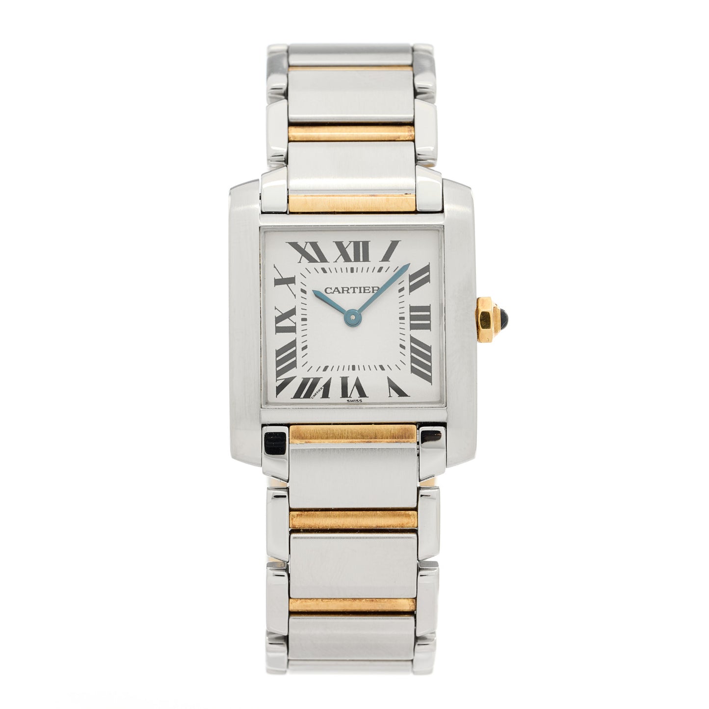 Stainless Steel 18K Yellow Gold 25mm Tank Francaise Quartz Watch