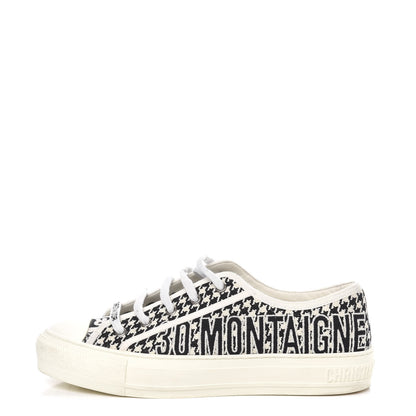 Christian Dior Canvas Houndstooth 30 Montaigne Embroidered Womens Walk'N'Dior Low Top Sneakers 39.5 Black White 1 of 10