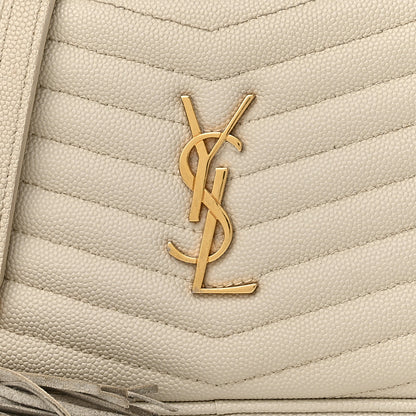 Saint Laurent Grain De Poudre Matelasse Monogram Mini Lou Camera Bag Crema Soft 8 of 12
