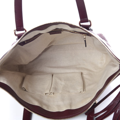 Gucci Pebbled Calfskin Small Soho Top Handle Bag Burgundy 5 of 14