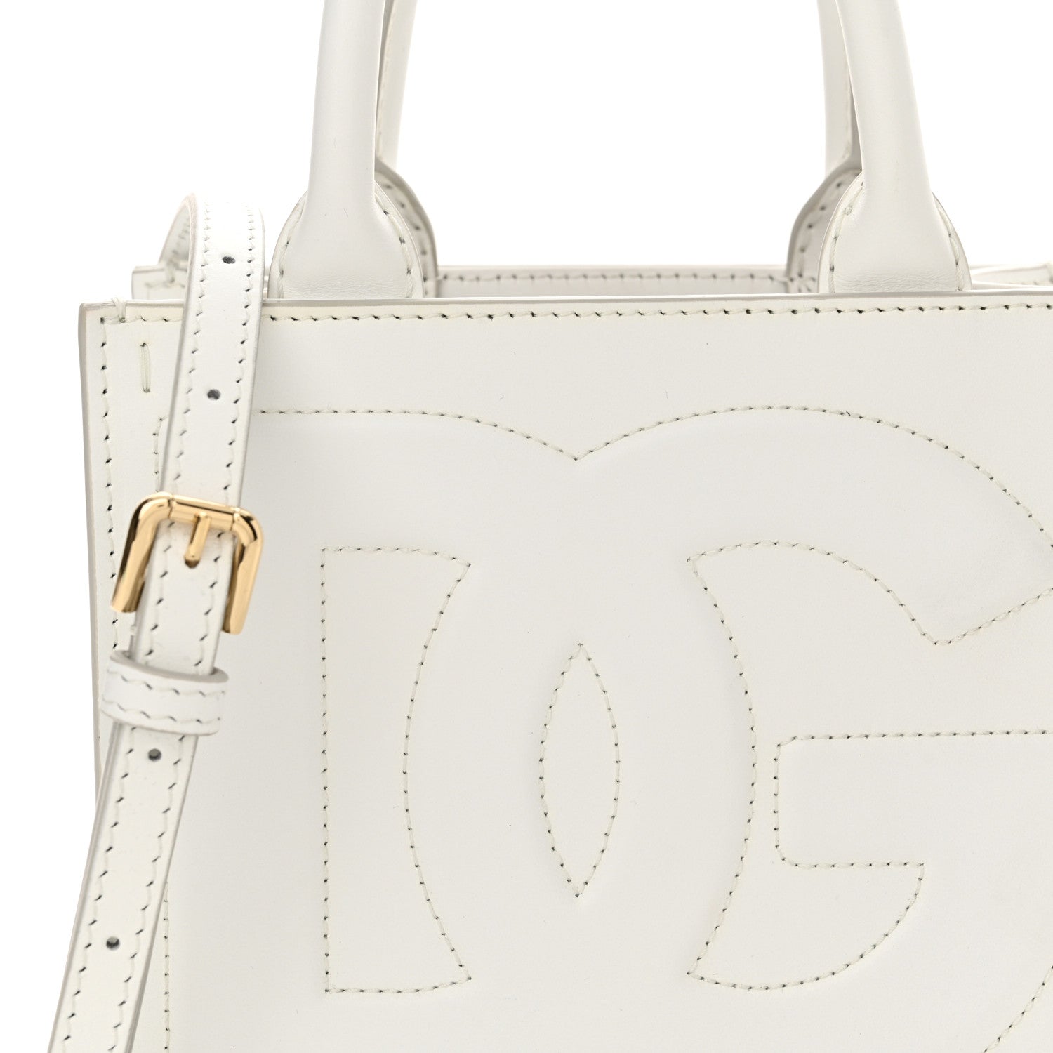 Dolce & Gabbana Calfskin Small DG Daily Shopper Tote White 7 of 10