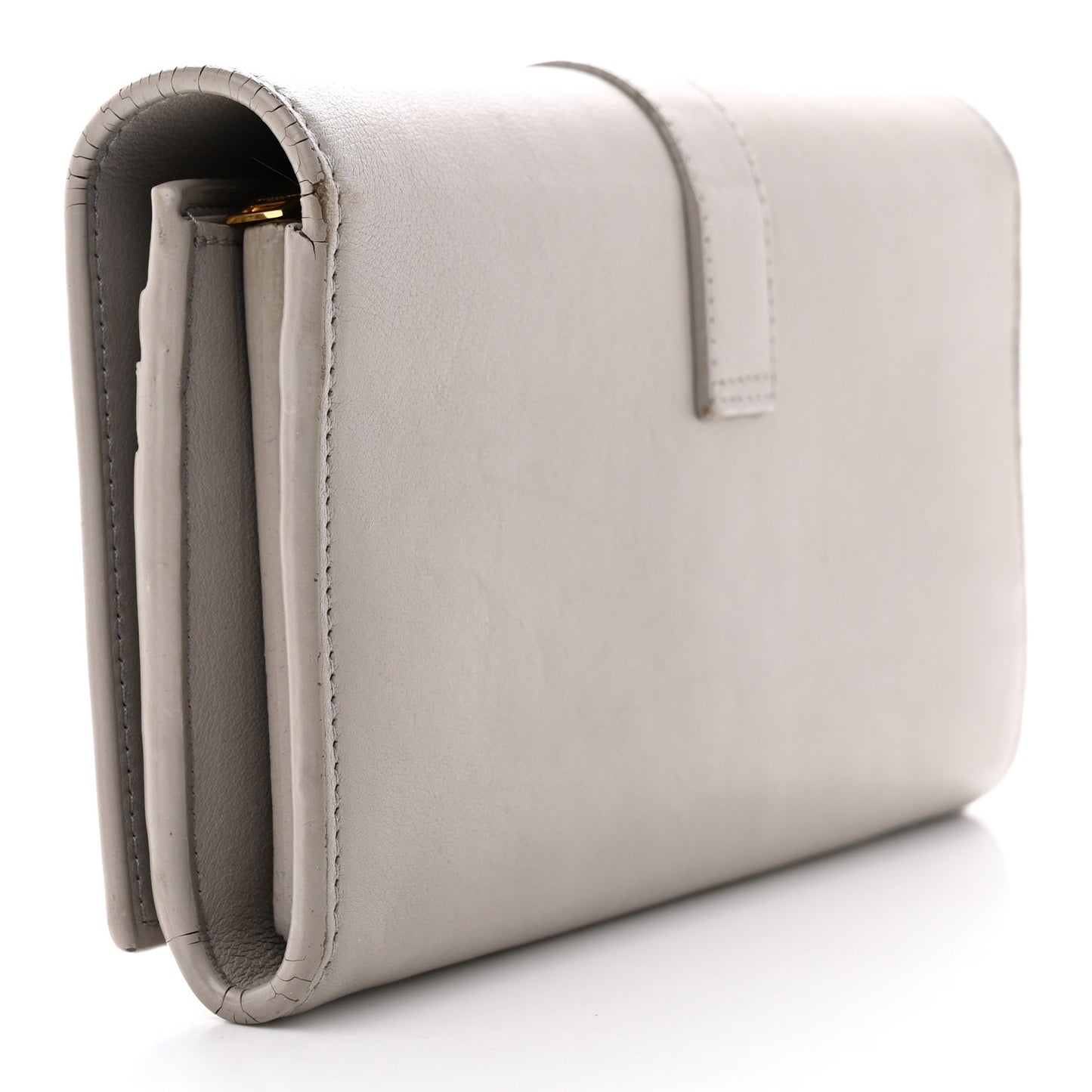 Calfskin Monogram Large Flap Wallet Grey