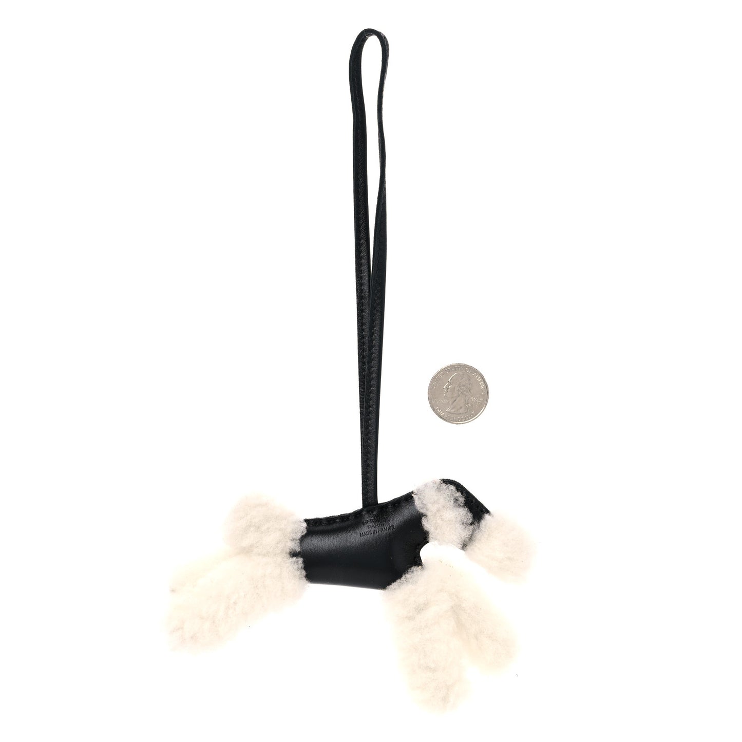 Milo Lambskin Shearling Budy Charm Black