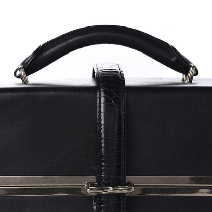Alexander Wang Calfskin Crocodile Embossed Tai Dopp Kit Bag Black 15 of 16