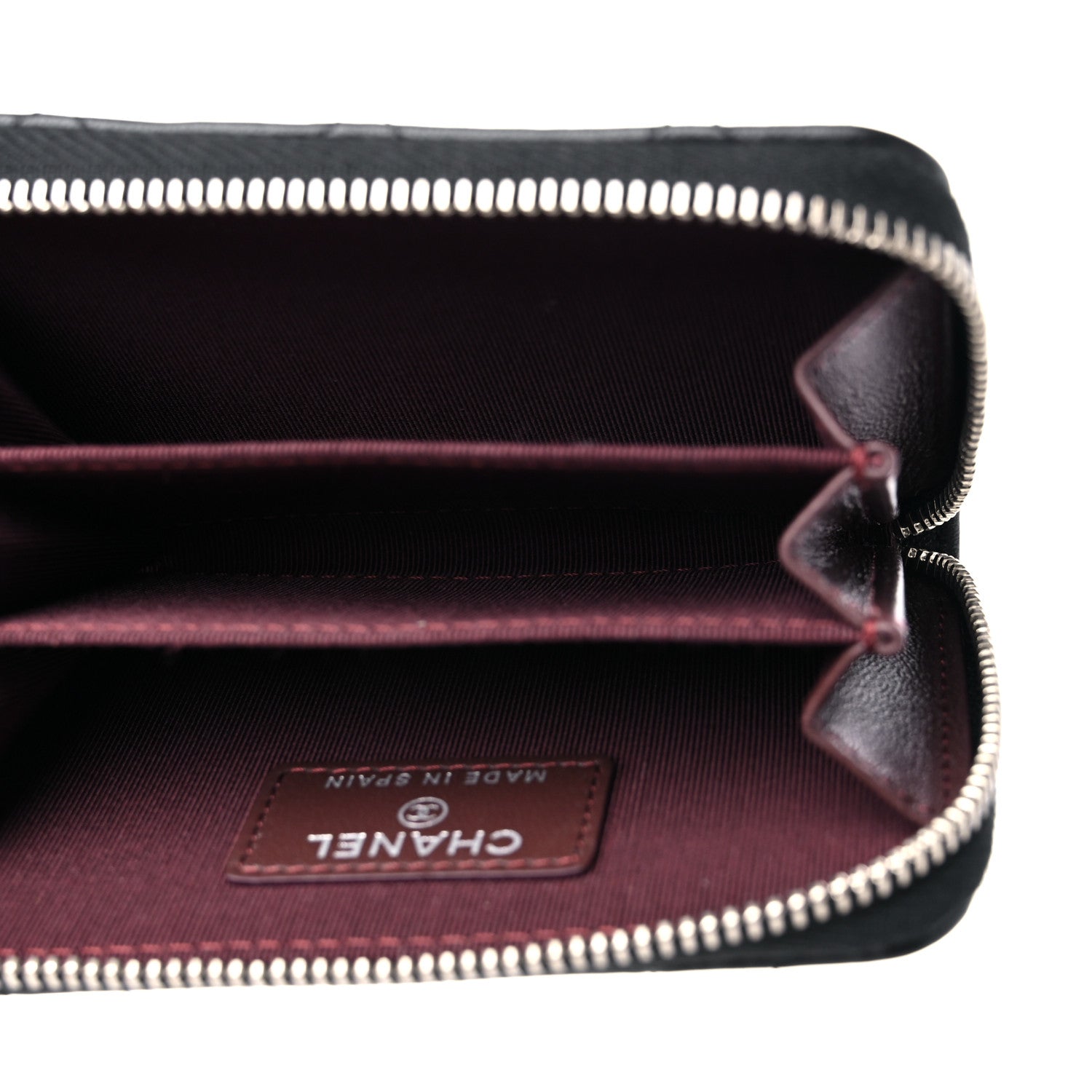 Chanel Lambskin Quilted Zip Coin Purse Black 5 of 10