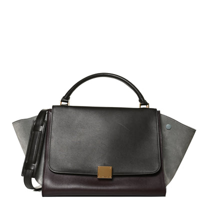 Celine Smooth Calfskin Suede Medium Tri-Color Trapeze Dark Grey 1 of 13