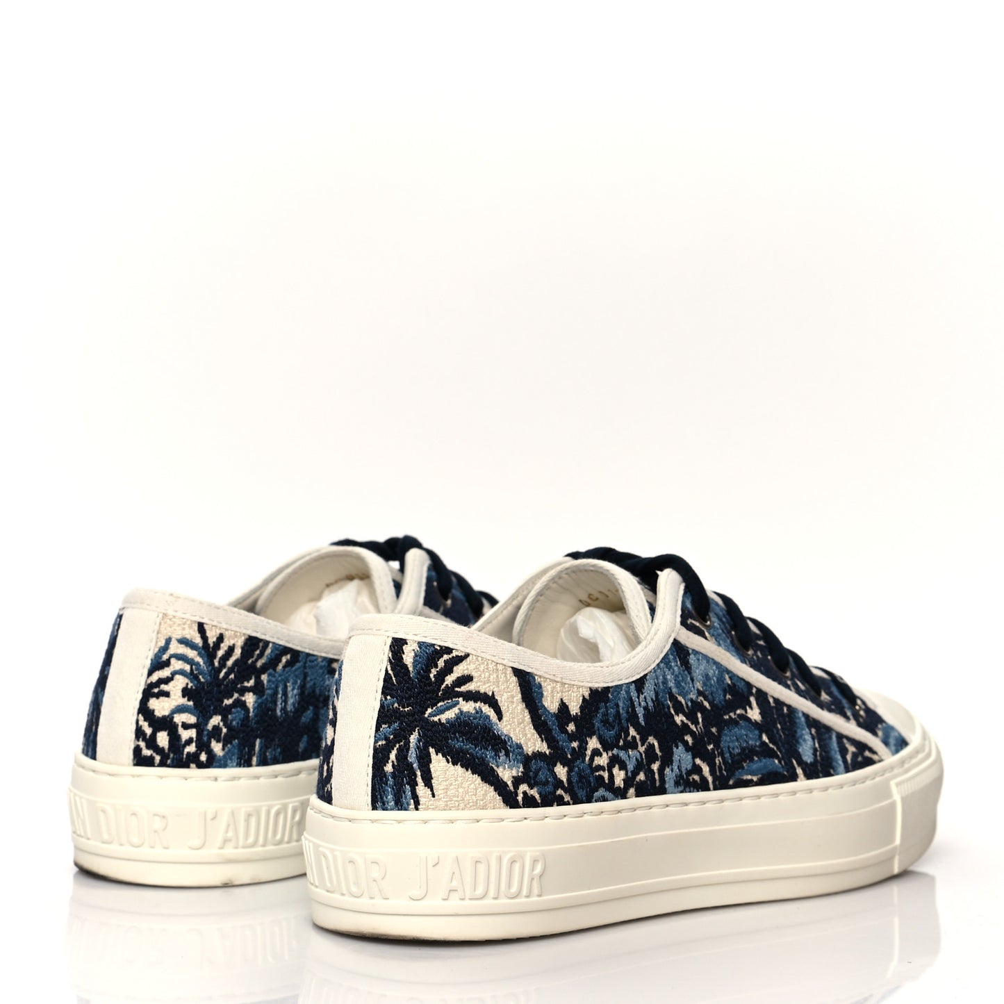 Canvas Palms Embroidered Womens Walk'N'Dior Low Top Sneakers 36 Indigo Blue