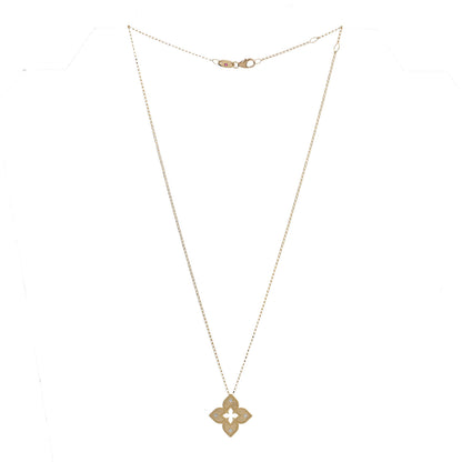 Roberto Coin 18K Yellow Gold Diamond Medium Venetian Princess Flower Pendant Necklace 3 of 4