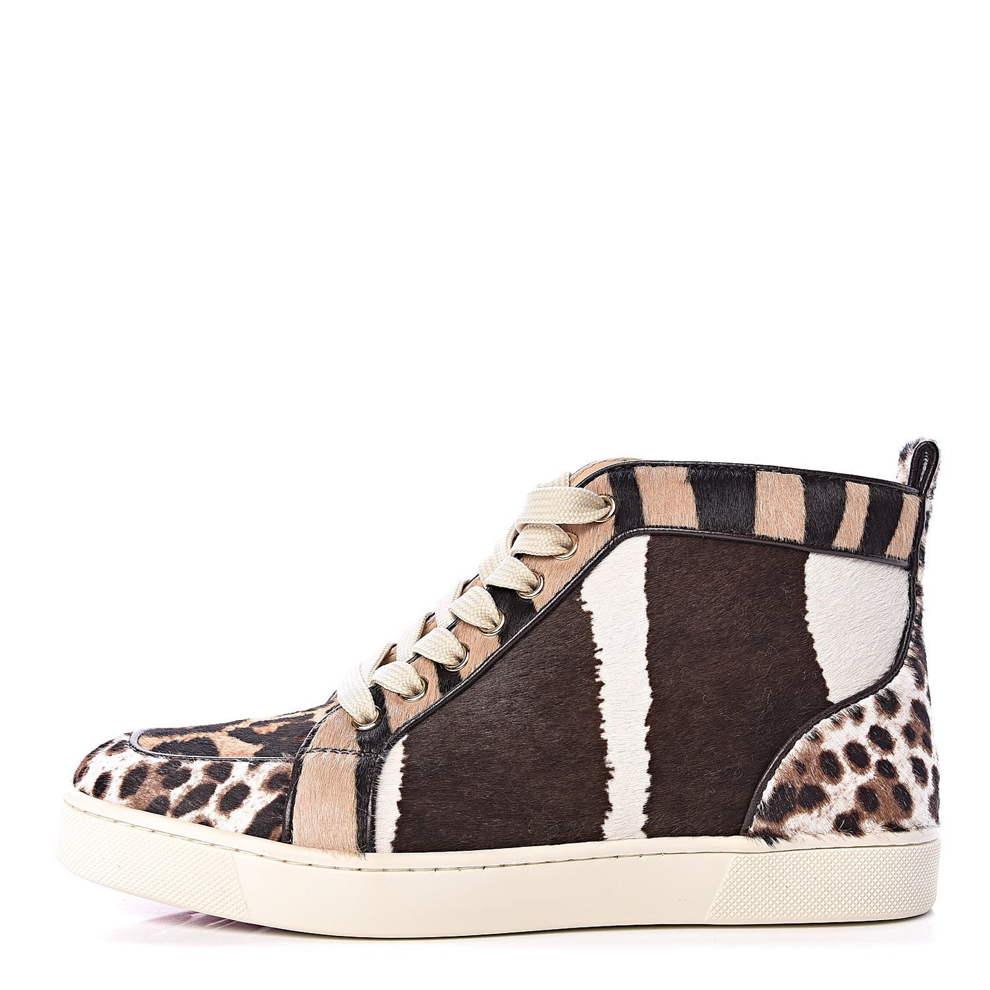 Pony Hair Animal Print Womens Rantus Orlato Flat Sneakers 38 Brown