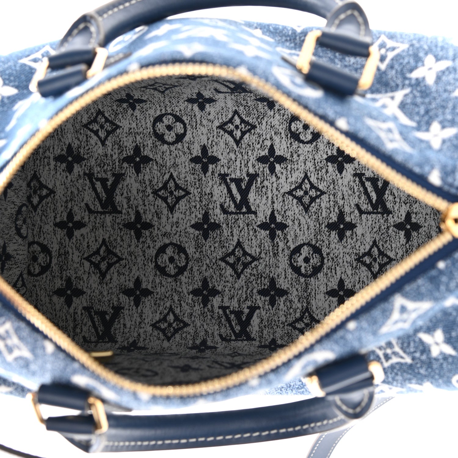 Louis Vuitton Monogram Jacquard Denim Speedy Bandouliere 25 Bleu 5 of 9