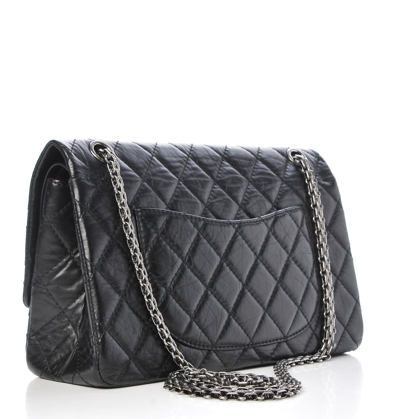 Aged Calfskin Quilted 2.55 Reissue 226 Flap Black