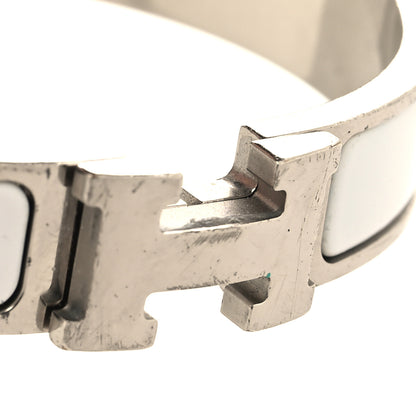 Hermes Enamel Narrow Clic Clac H Bracelet GM White 5 of 5