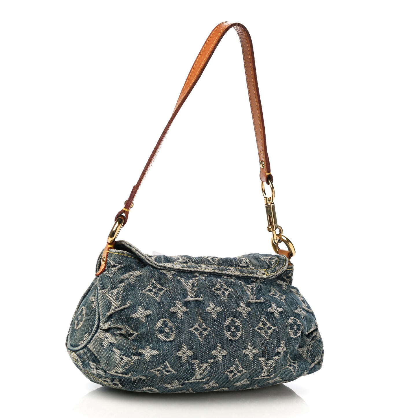 Monogram Denim Mini Pleaty Blue