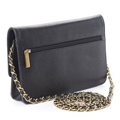Chanel Caviar Timeless CC Wallet On Chain WOC Black 3 of 11