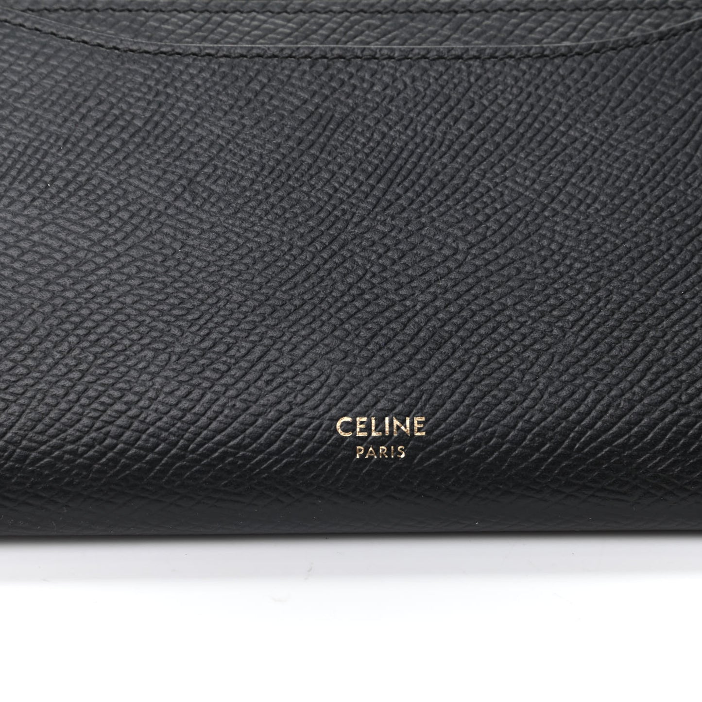 Grained Calfskin Large Flap Wallet Black