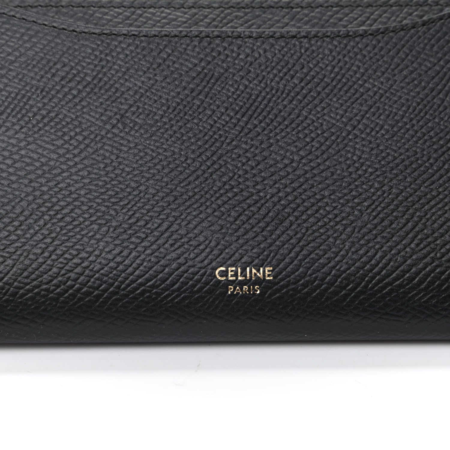 Celine Grained Calfskin Large Flap Wallet Black 6 of 8